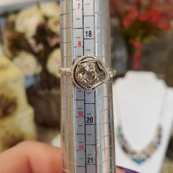GENUINE ARGENTINA METEORITE RING hand crafted sterling silver 925 - Picture 5 of 7